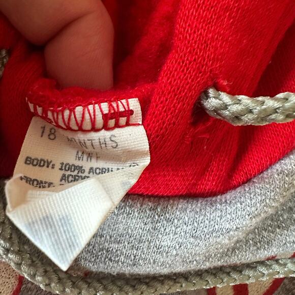 Vintage baby Indiana IU hooded sweatshirt 18 months red gray pullover boys girls - Picture 3 of 8